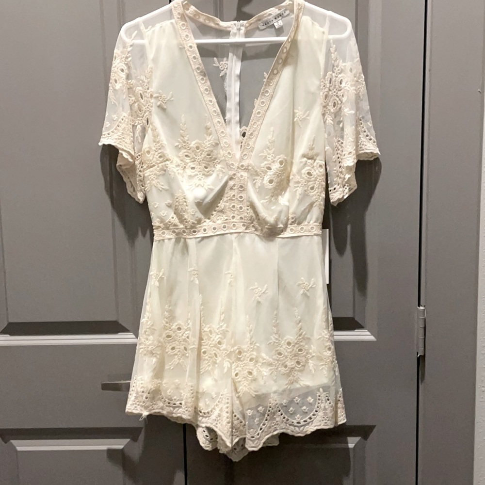 Cream/White Lace Romper